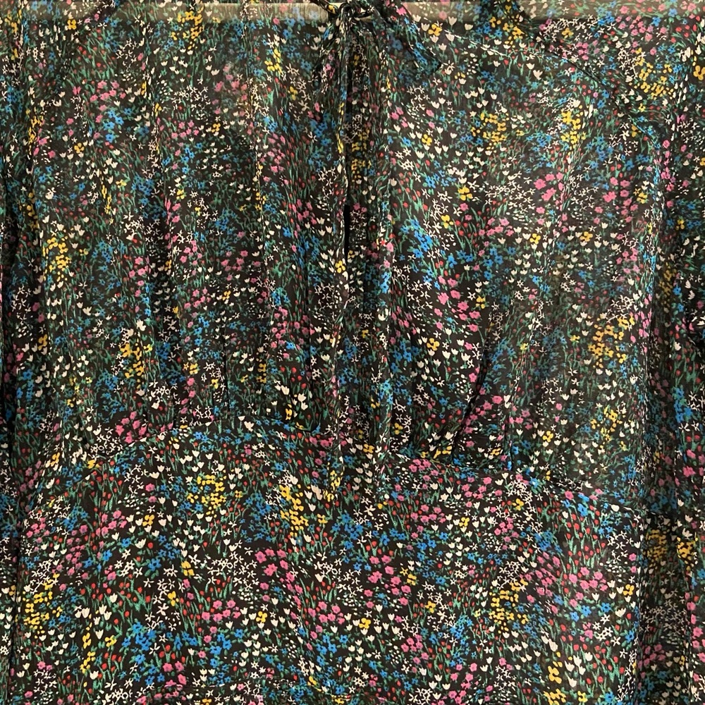 Topshop ditsy floral chiffon midi dress in multi - Picture 9 of 16